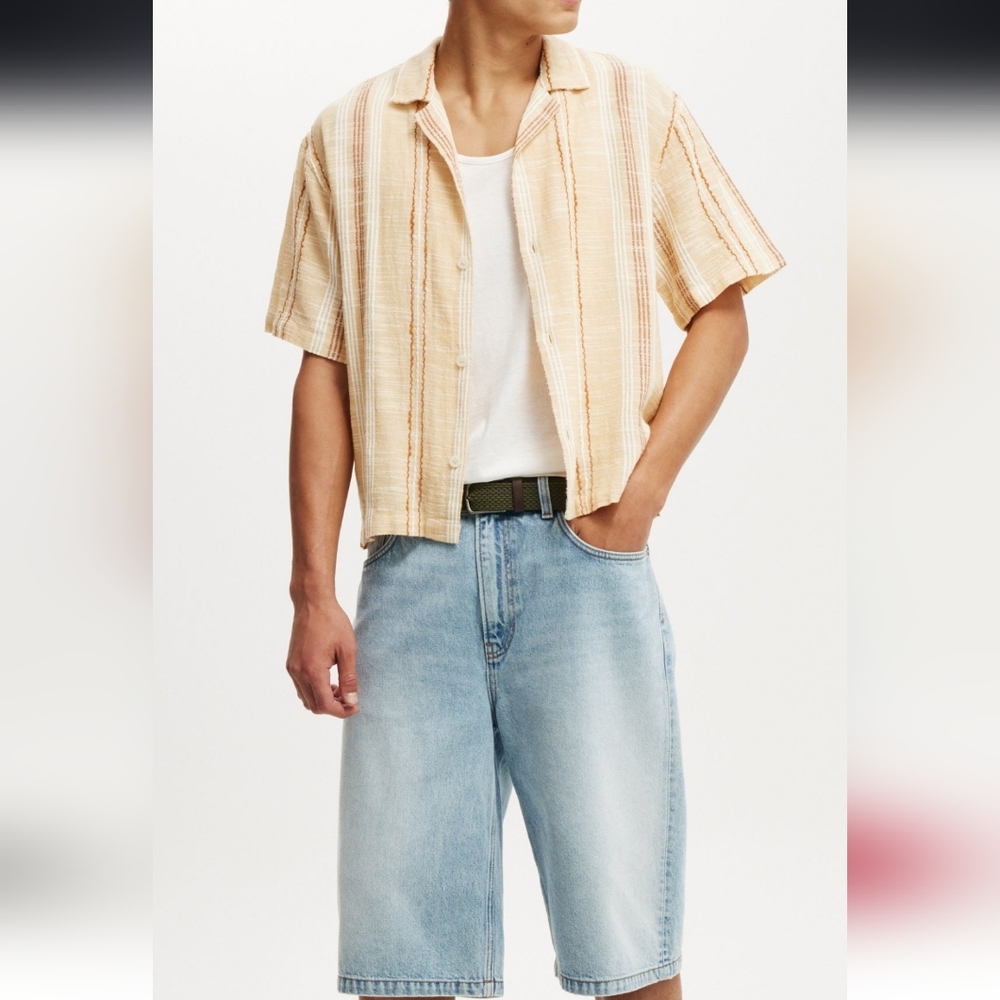 Men's Striped Short Sleeve Shirt